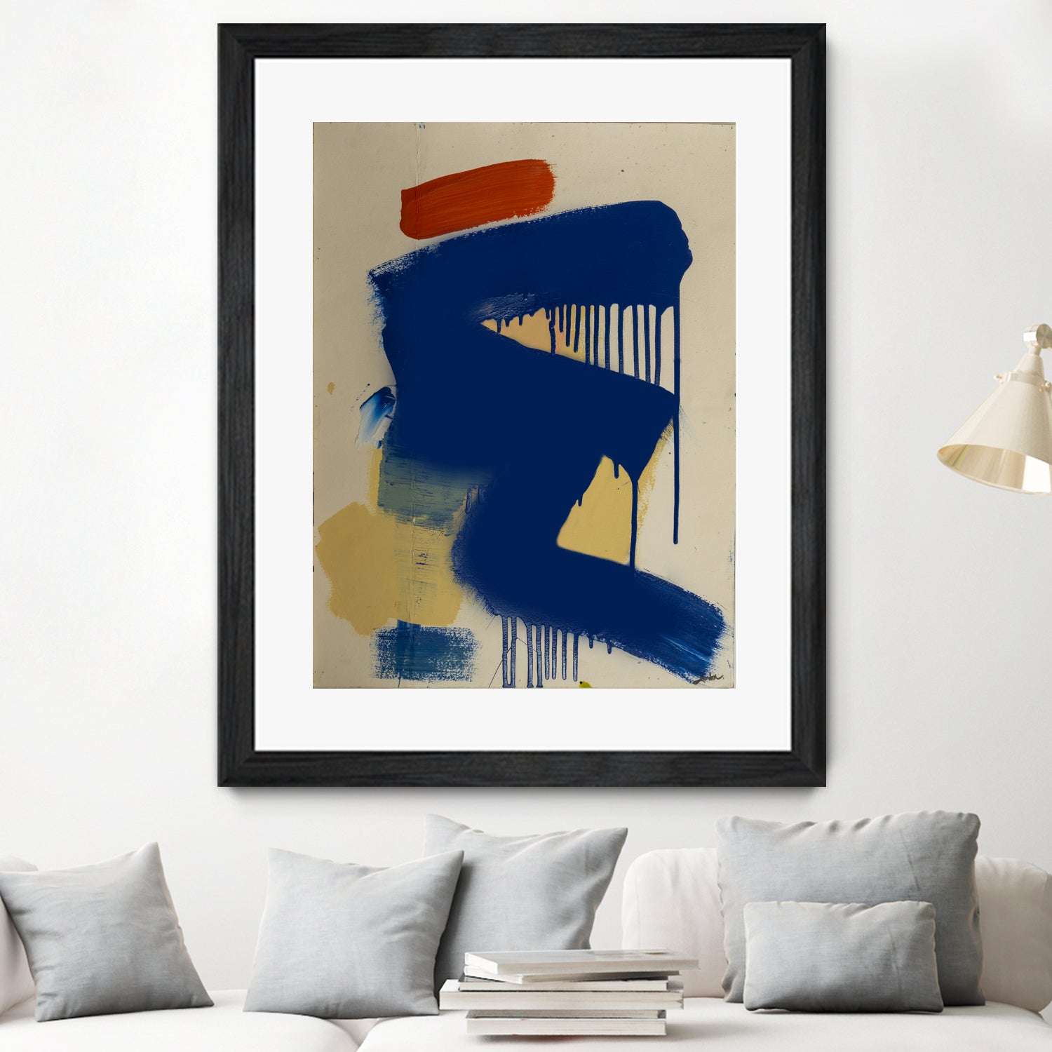 Blue and Orange No 1 by Janet London on GIANT ART - blue abstract