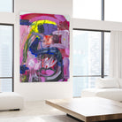 A Kiss in the Chaos by Janet London on GIANT ART - fluo pink abstract