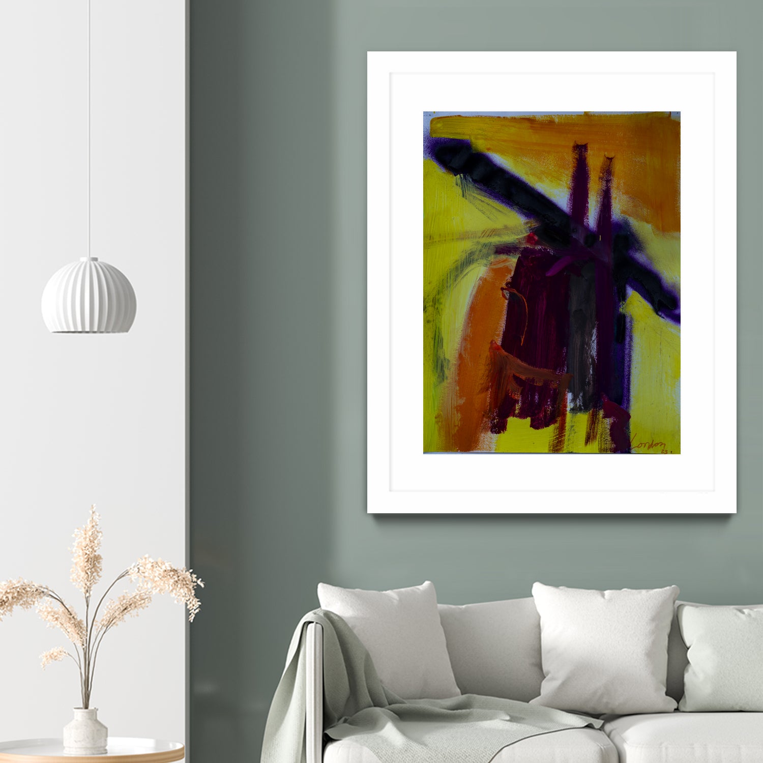 Sunset Bridge by Janet London on GIANT ART - purple abstract