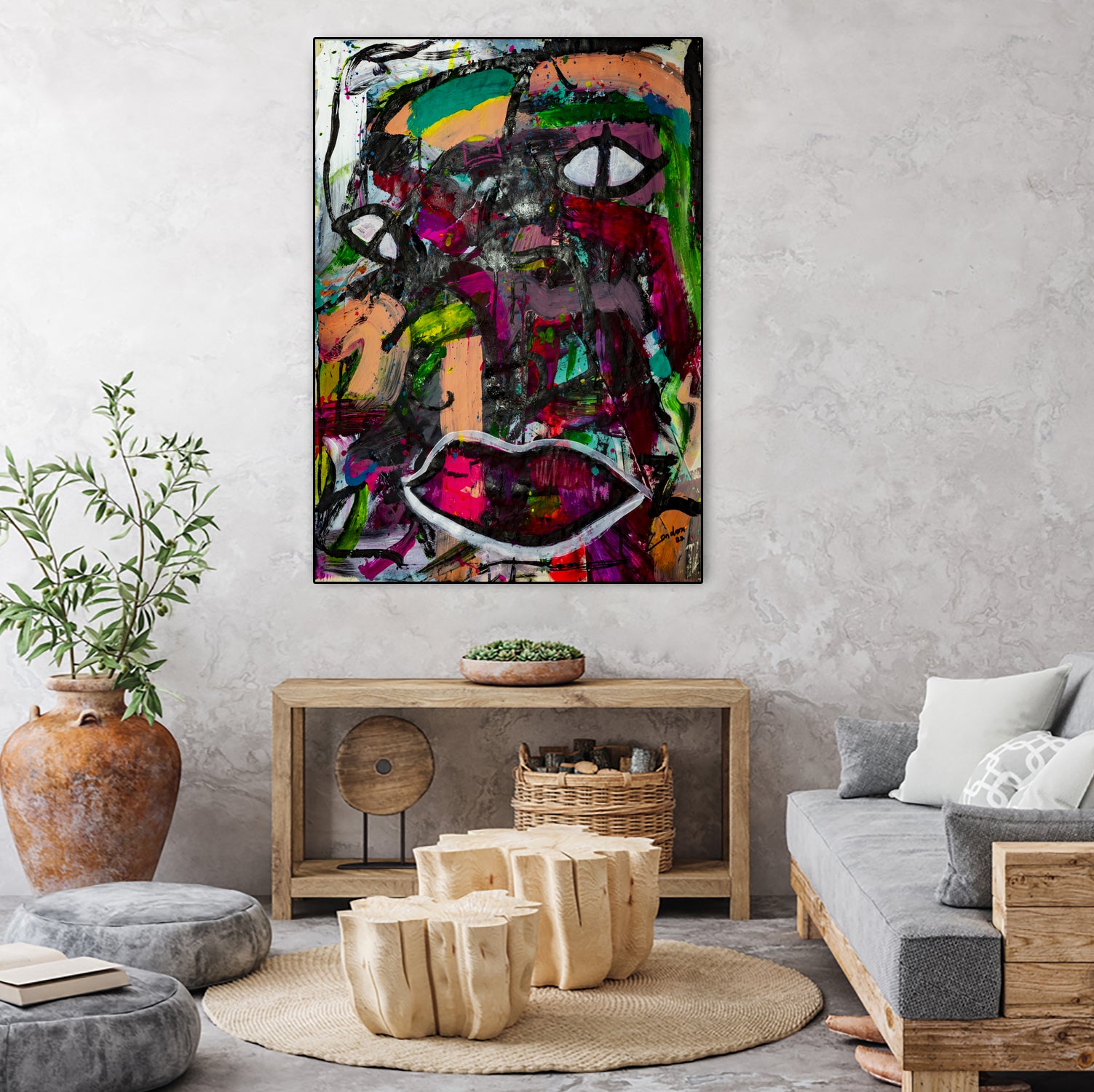 All Eyes On You by Janet London on GIANT ART - pink abstract