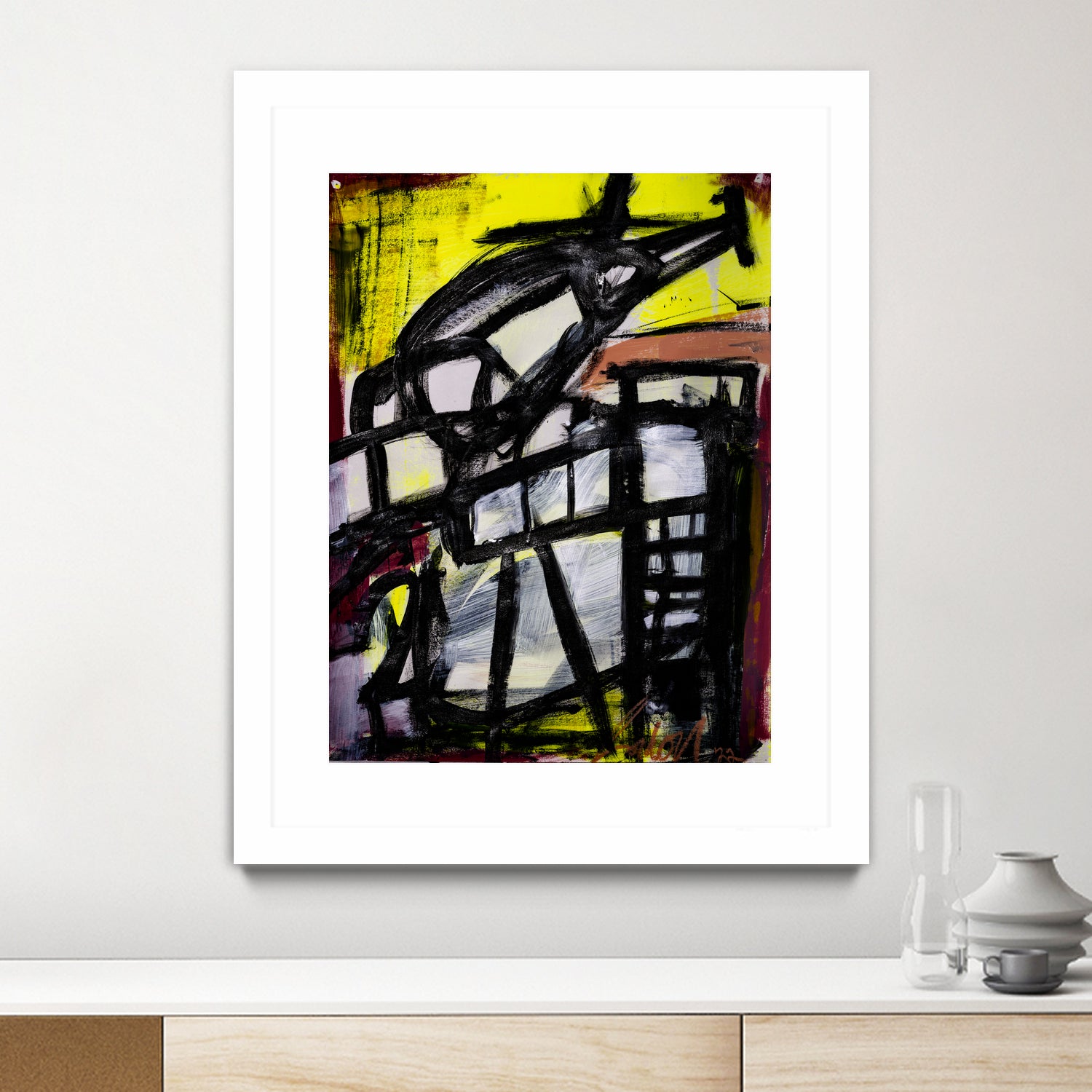 The Helicopter Comes Home by Janet London on GIANT ART - black abstract