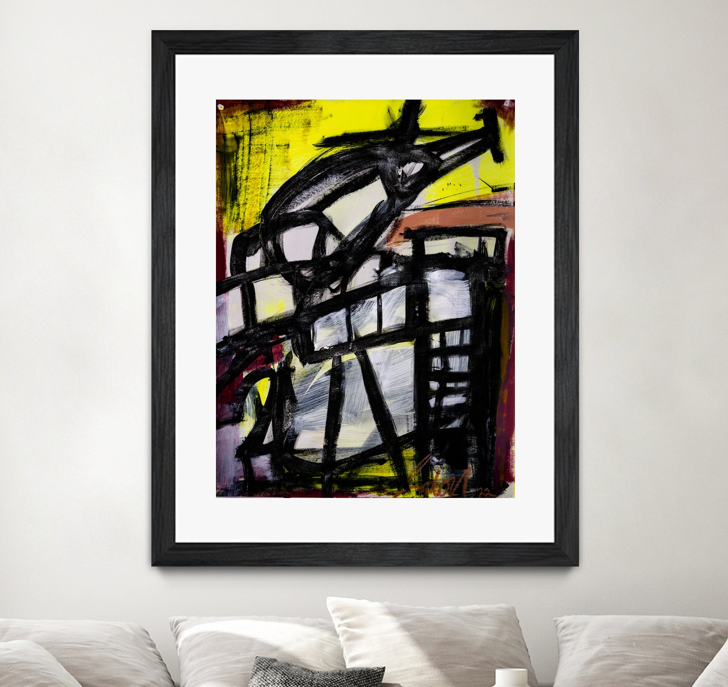 The Helicopter Comes Home by Janet London on GIANT ART - black abstract