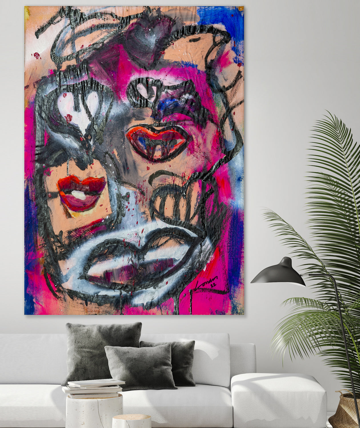 The Lips of Love by Janet London on GIANT ART - pink abstract