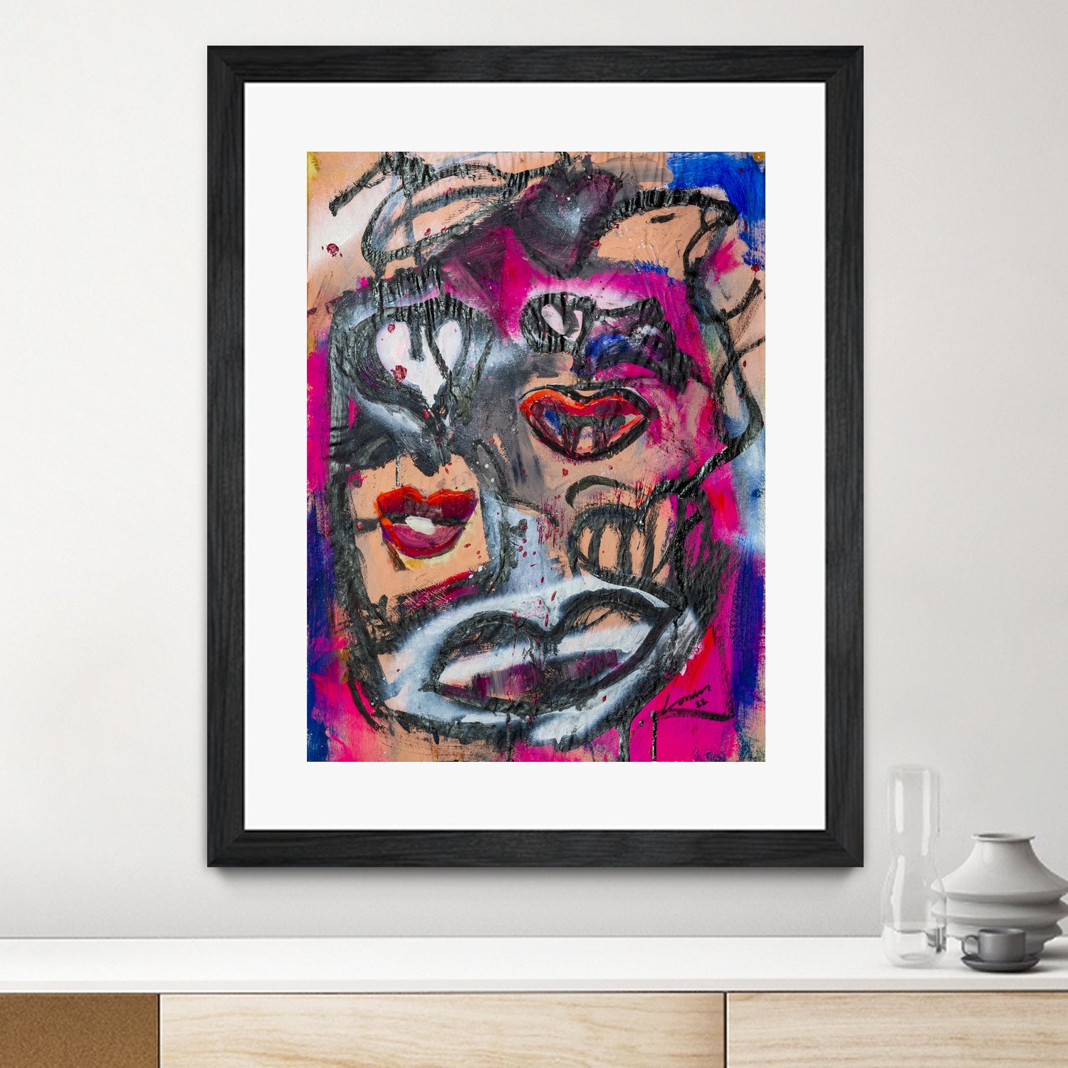 The Lips of Love by Janet London on GIANT ART - pink abstract