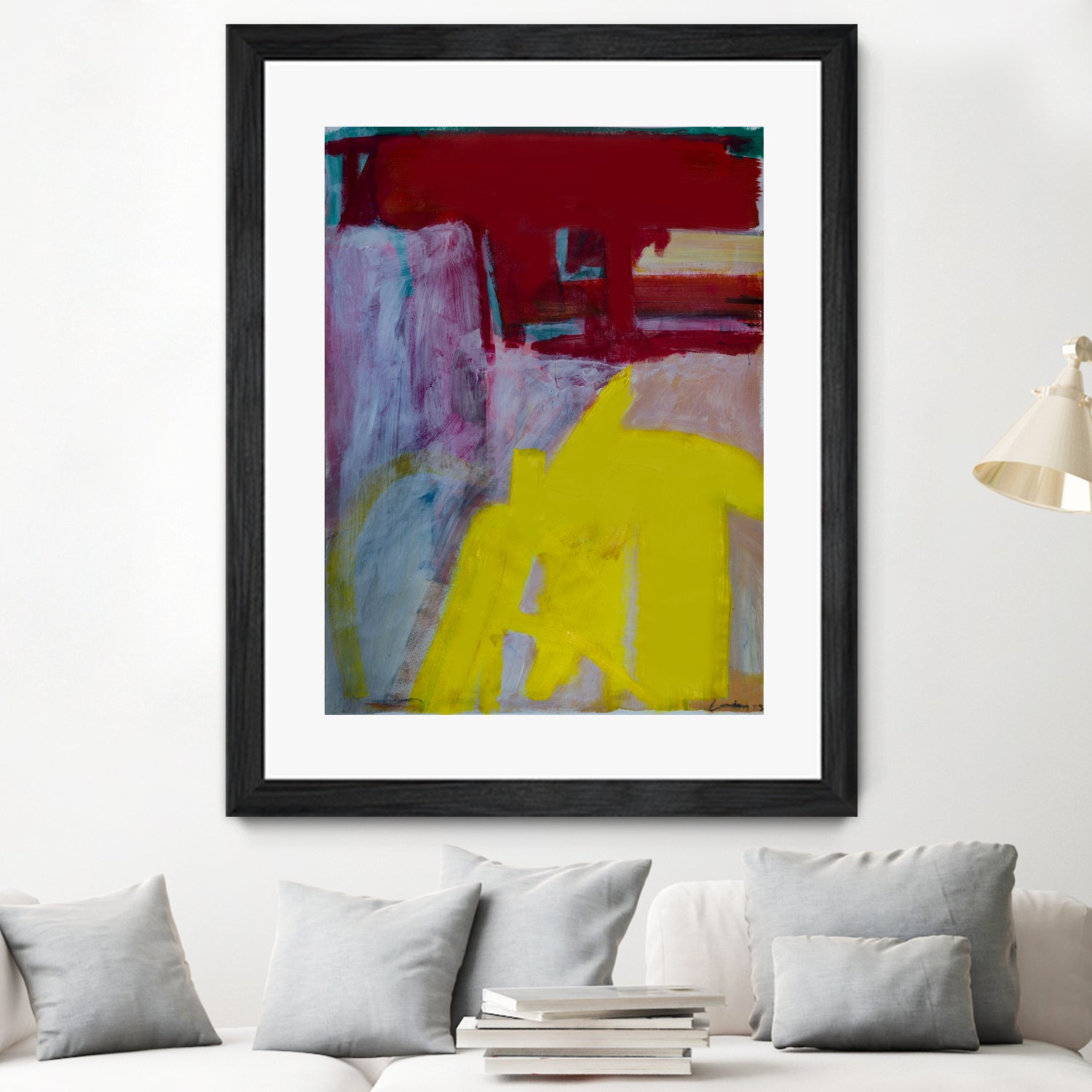 Red and Yellow Collide by Janet London on GIANT ART - yellow abstract