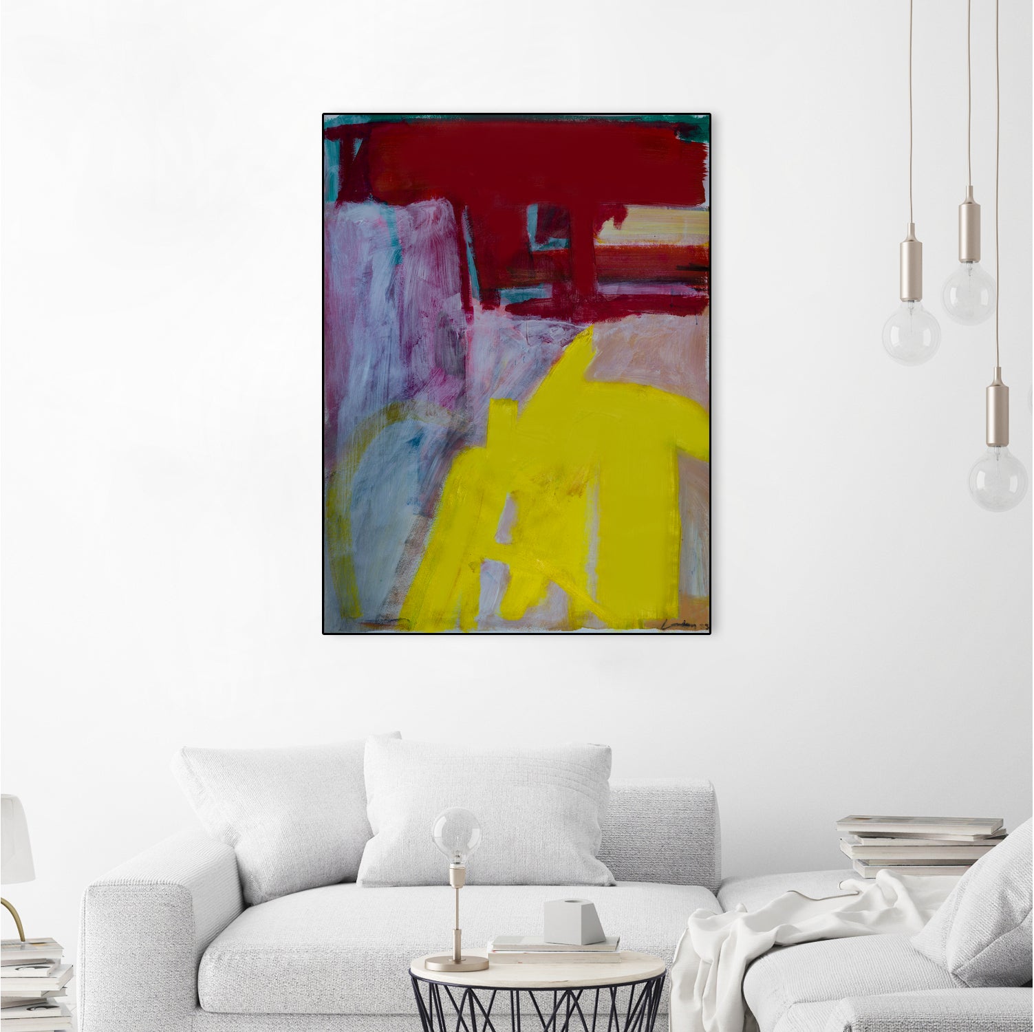 Red and Yellow Collide by Janet London on GIANT ART - yellow abstract