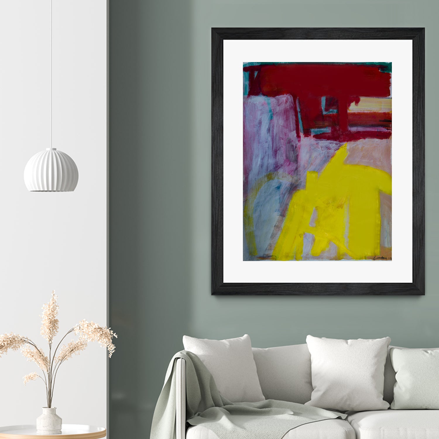 Red and Yellow Collide by Janet London on GIANT ART - yellow abstract