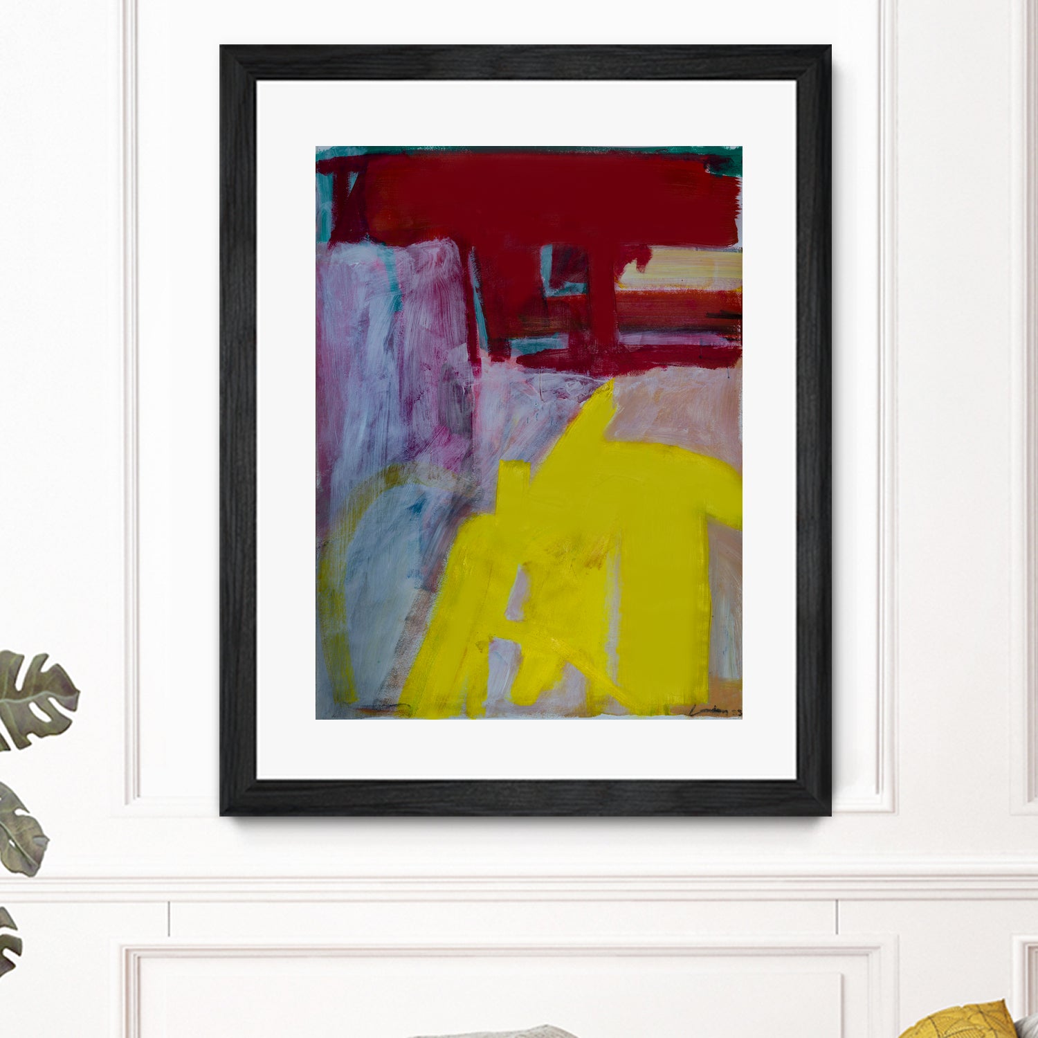 Red and Yellow Collide by Janet London on GIANT ART - yellow abstract