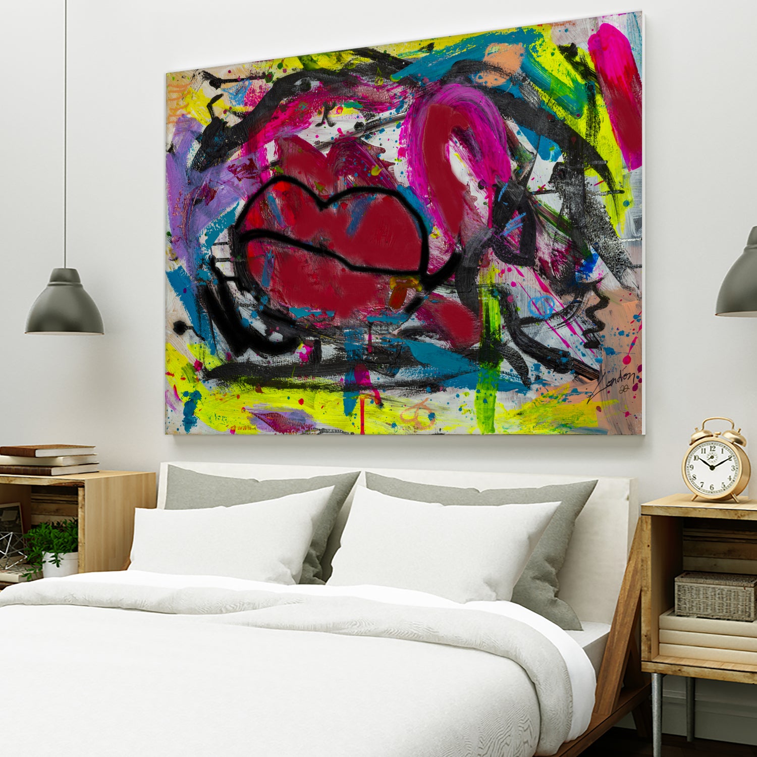 Love is in the Kiss by Janet London on GIANT ART - red abstract