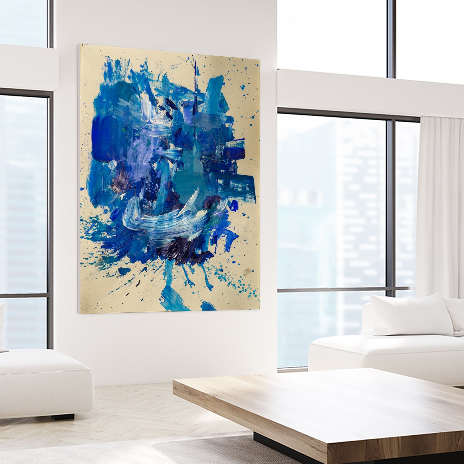 Feel the Ocean`s Power No 2 by Janet London on GIANT ART - blue abstract