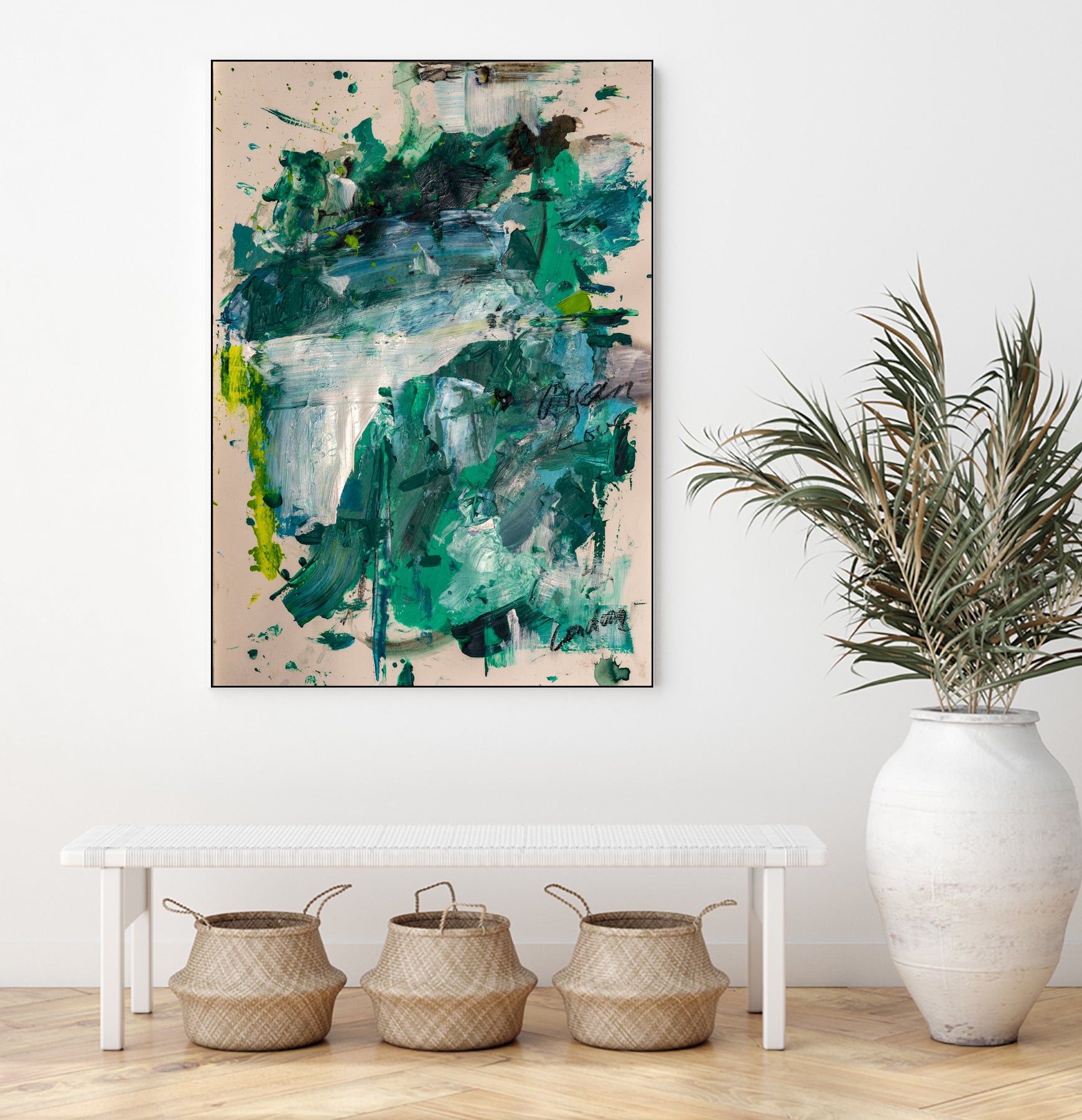 Endless Turquoise and Green No 1 by Janet London on GIANT ART - green abstract