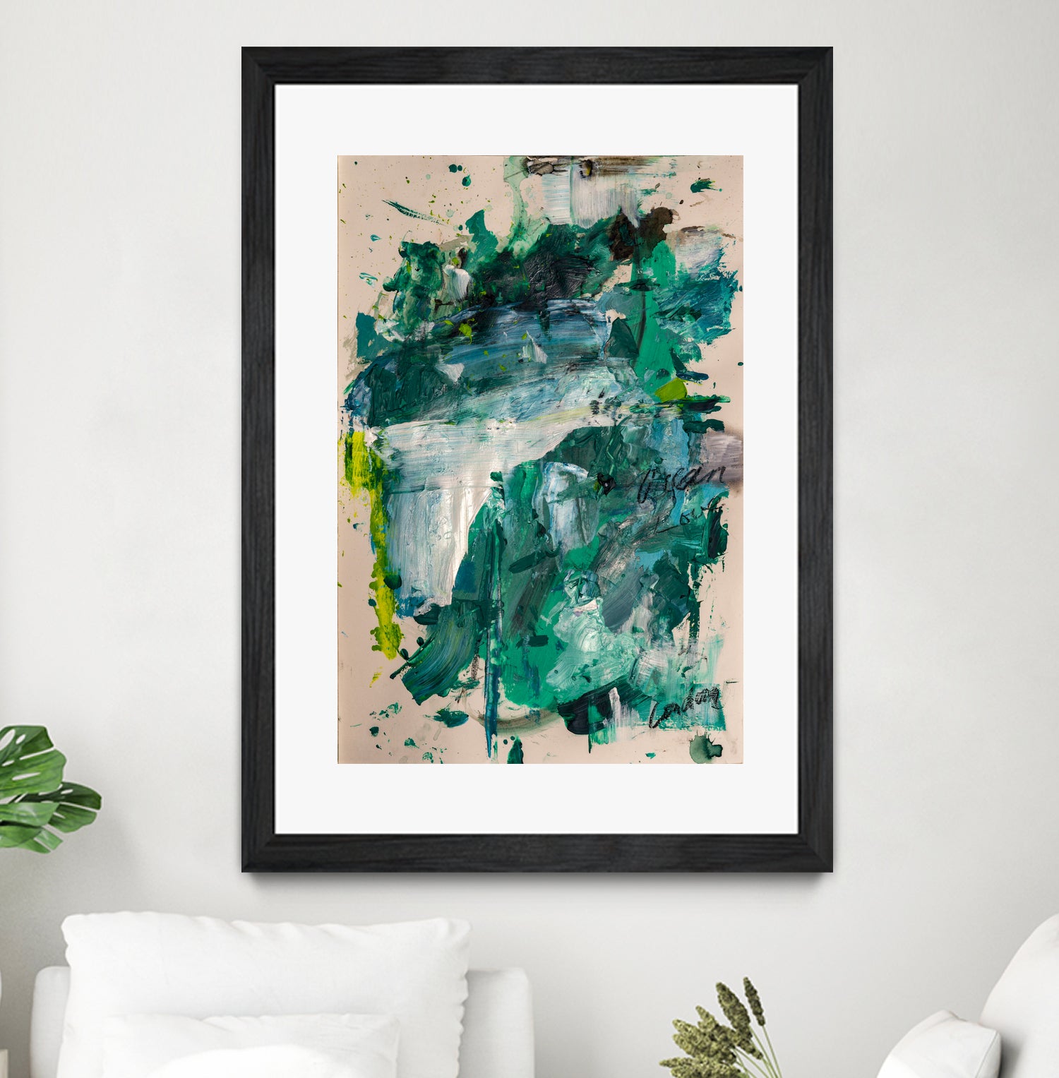 Endless Turquoise and Green No 1 by Janet London on GIANT ART - green abstract