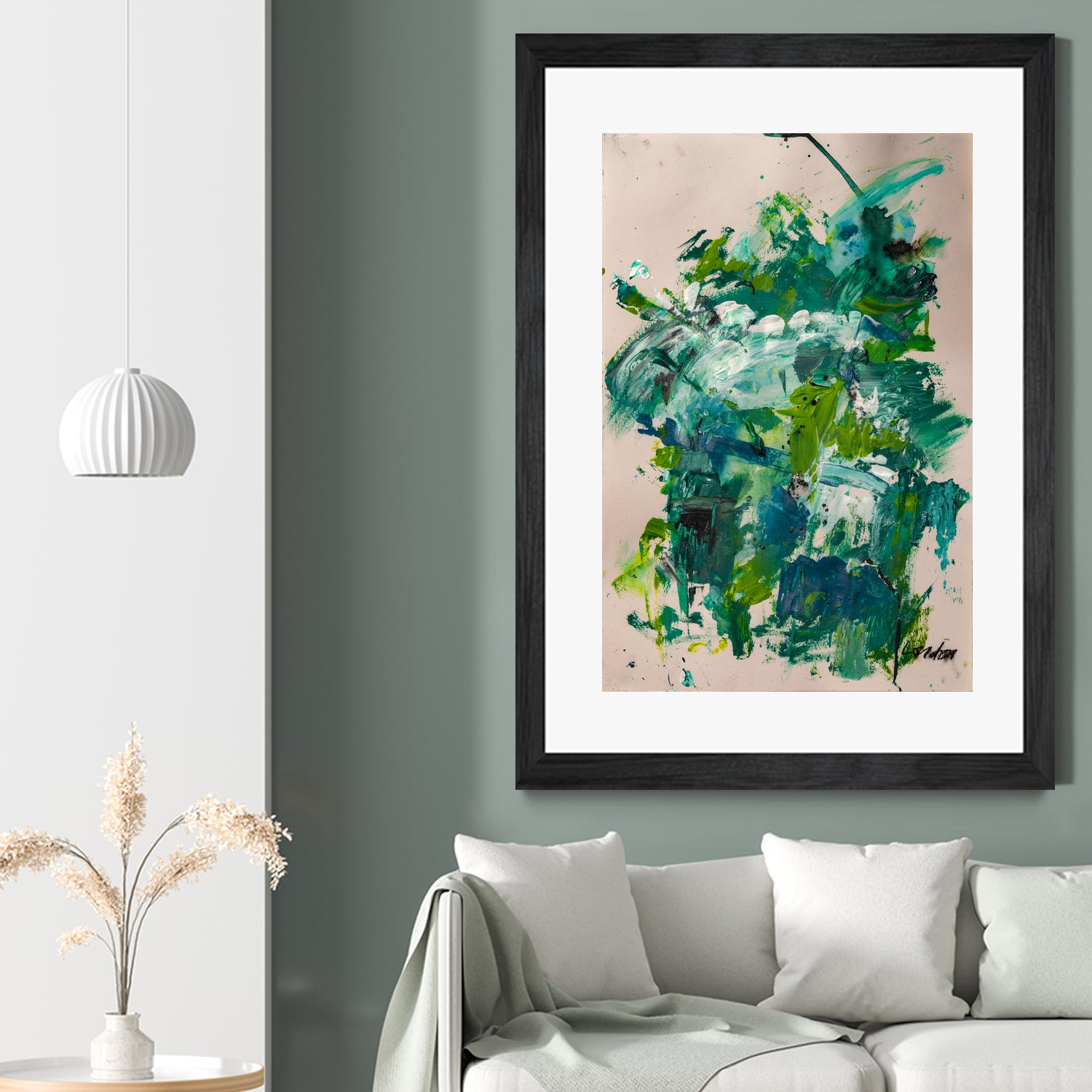 Endless Turquoise and Green No 2 by Janet London on GIANT ART - green abstract