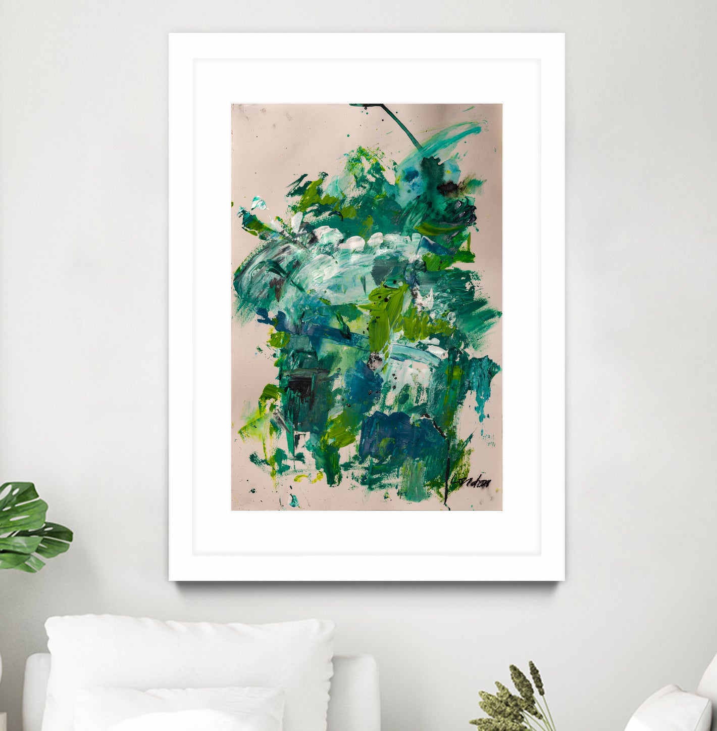 Endless Turquoise and Green No 2 by Janet London on GIANT ART - green abstract