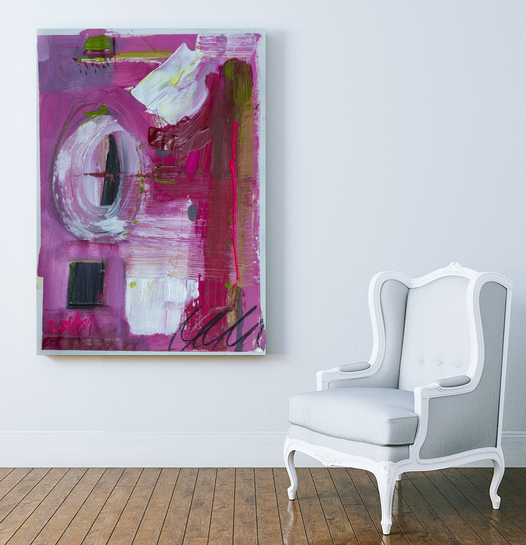 Into the Eye of Passion by Janet London on GIANT ART - red abstract