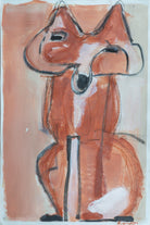 Abstract red fox by Janet London on GIANT ART - rust abstract fox