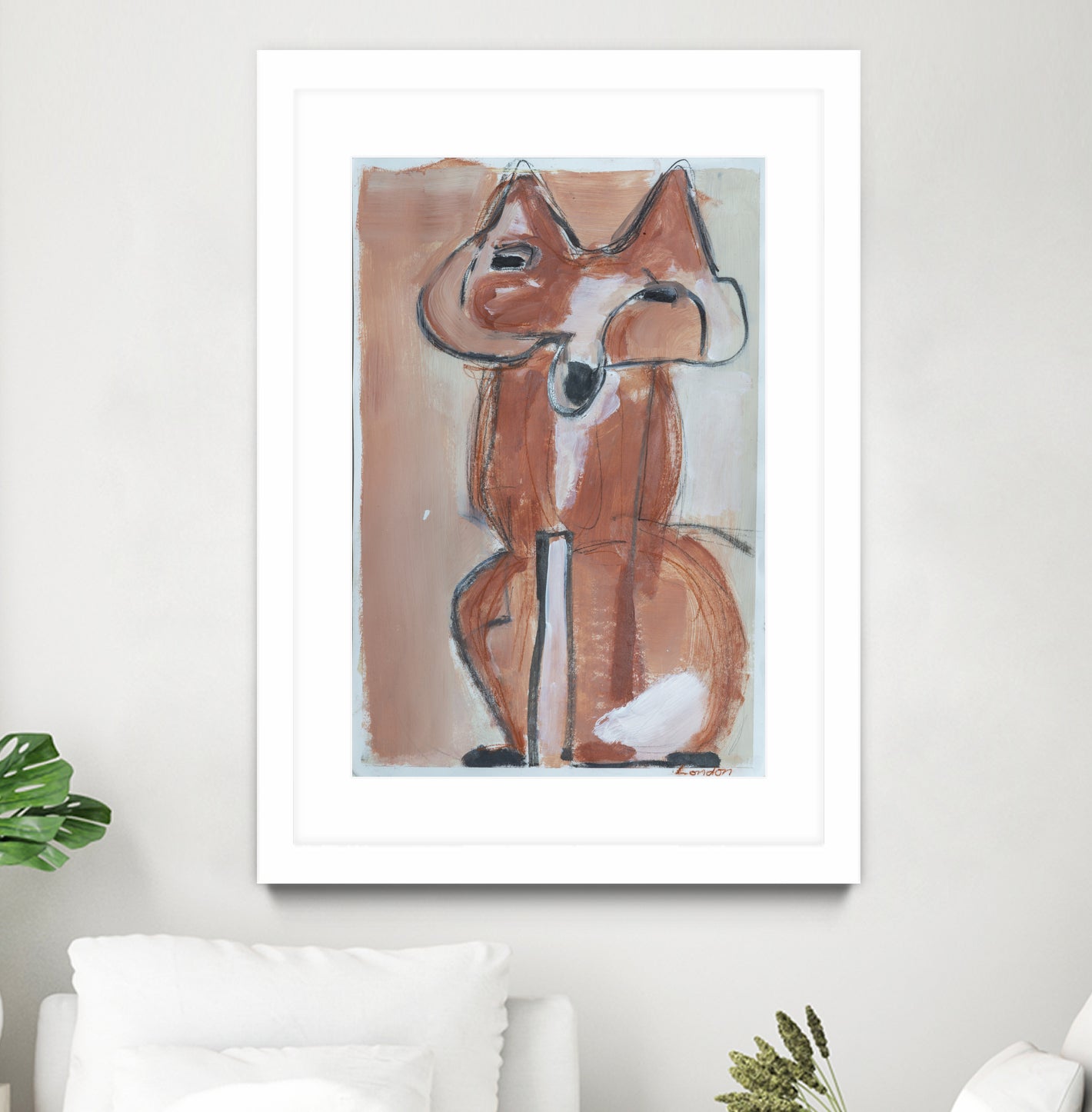 Abstract red fox by Janet London on GIANT ART - rust abstract fox