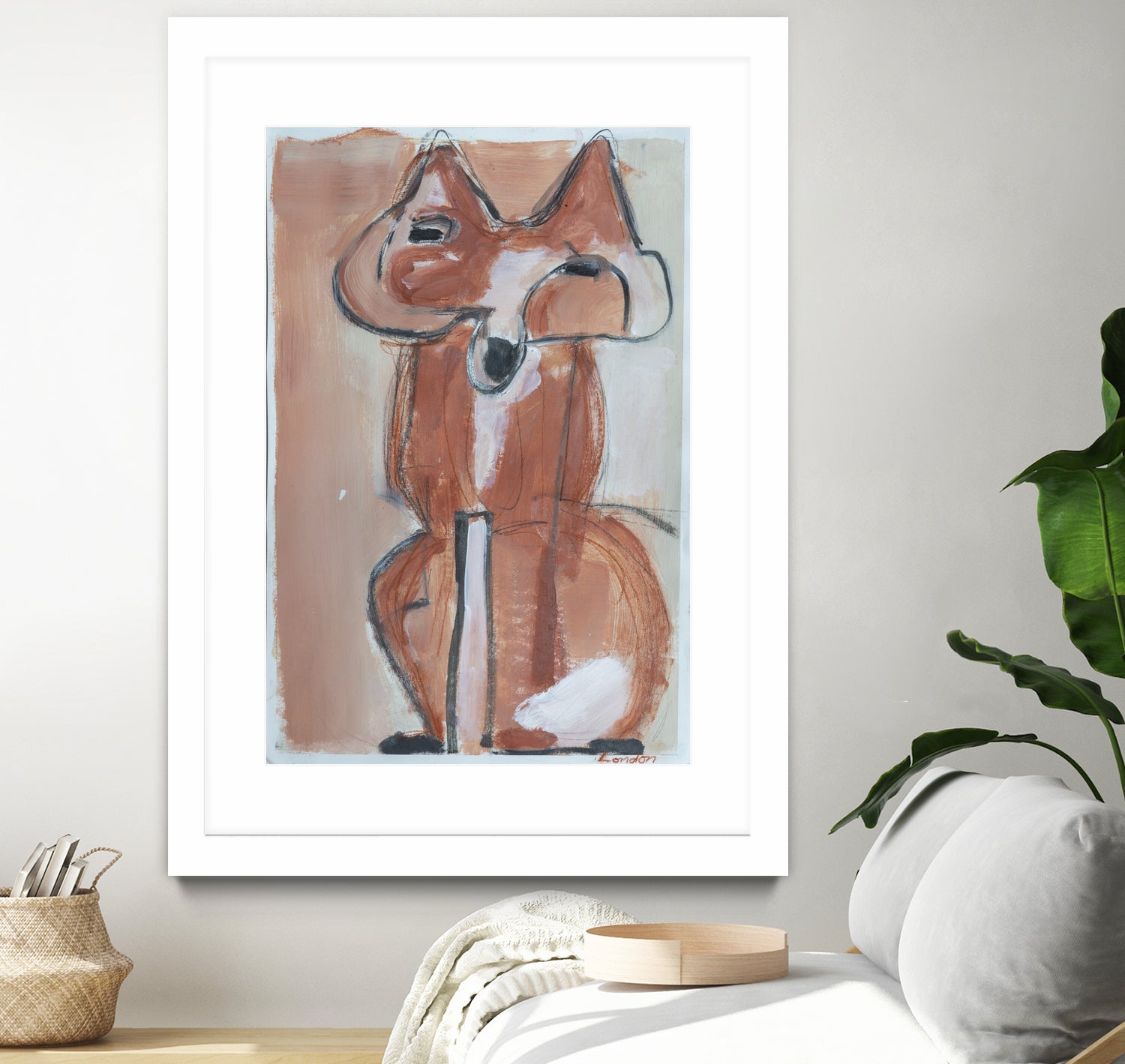 Abstract red fox by Janet London on GIANT ART - rust abstract fox