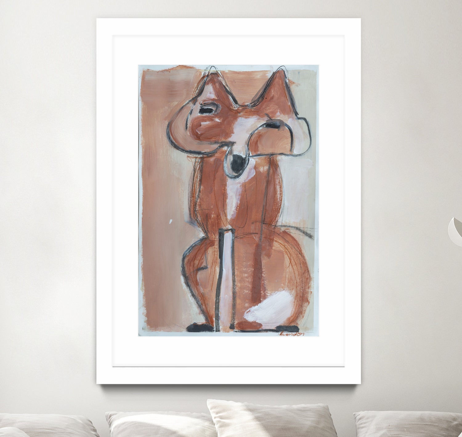 Abstract red fox by Janet London on GIANT ART - rust abstract fox