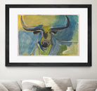 Bullseye by Janet London on GIANT ART - blue abstract bull