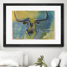 Bullseye by Janet London on GIANT ART - blue abstract bull