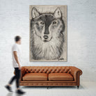 Wolfie by Janet London on GIANT ART - black and white abstract wolf