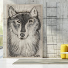 Wolfie by Janet London on GIANT ART - black and white abstract wolf