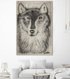 Wolfie by Janet London on GIANT ART - black and white abstract wolf