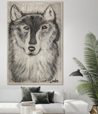 Wolfie by Janet London on GIANT ART - black and white abstract wolf