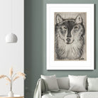 Wolfie by Janet London on GIANT ART - black and white abstract wolf