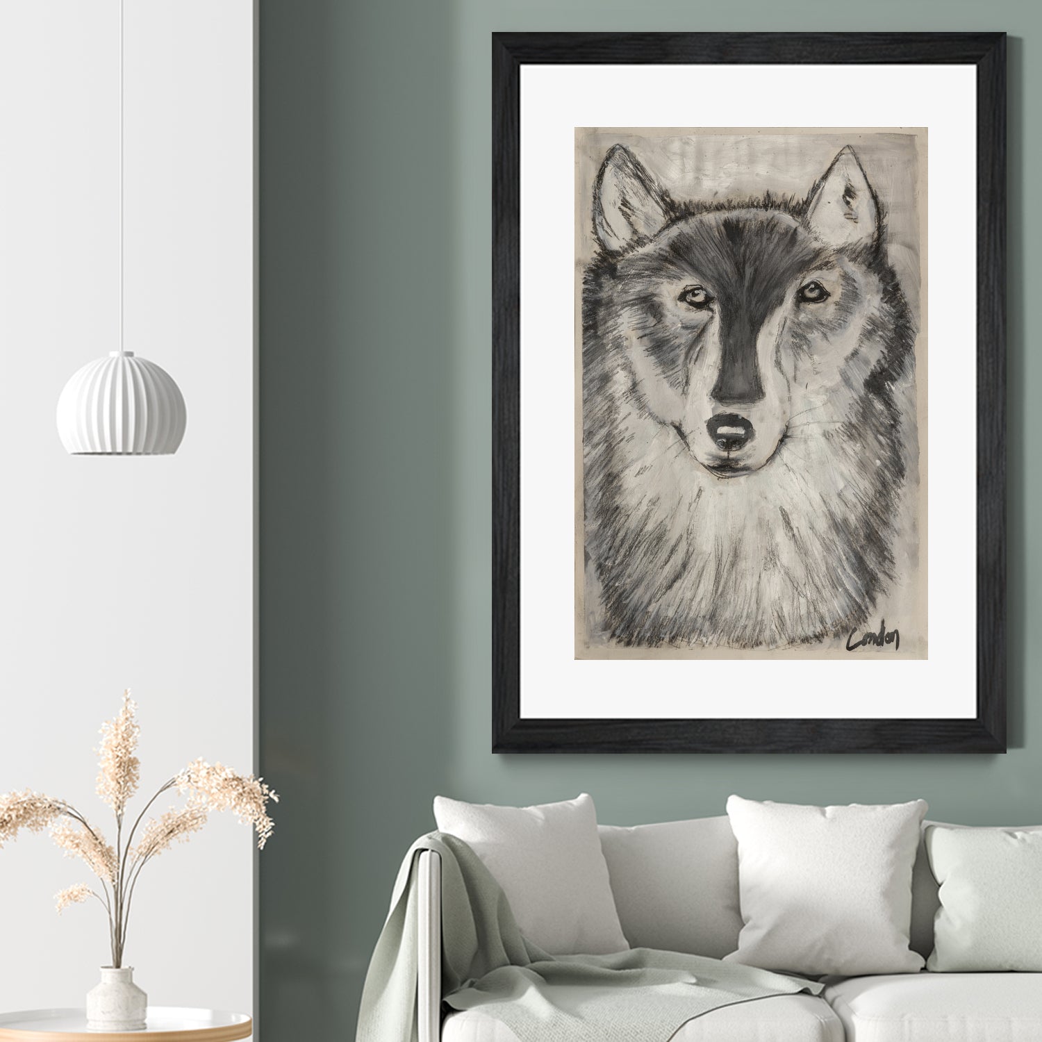 Wolfie by Janet London on GIANT ART - black and white abstract wolf