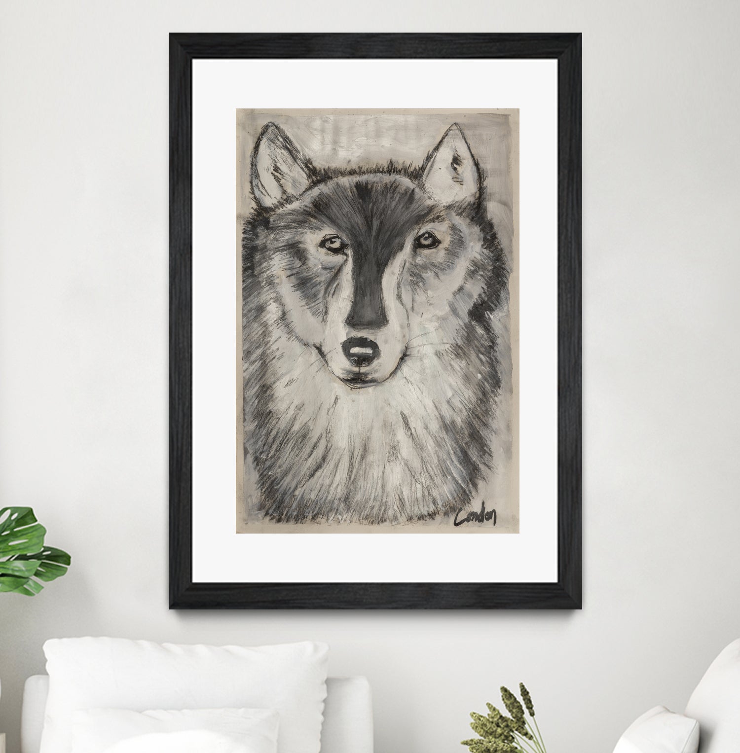 Wolfie by Janet London on GIANT ART - black and white abstract wolf