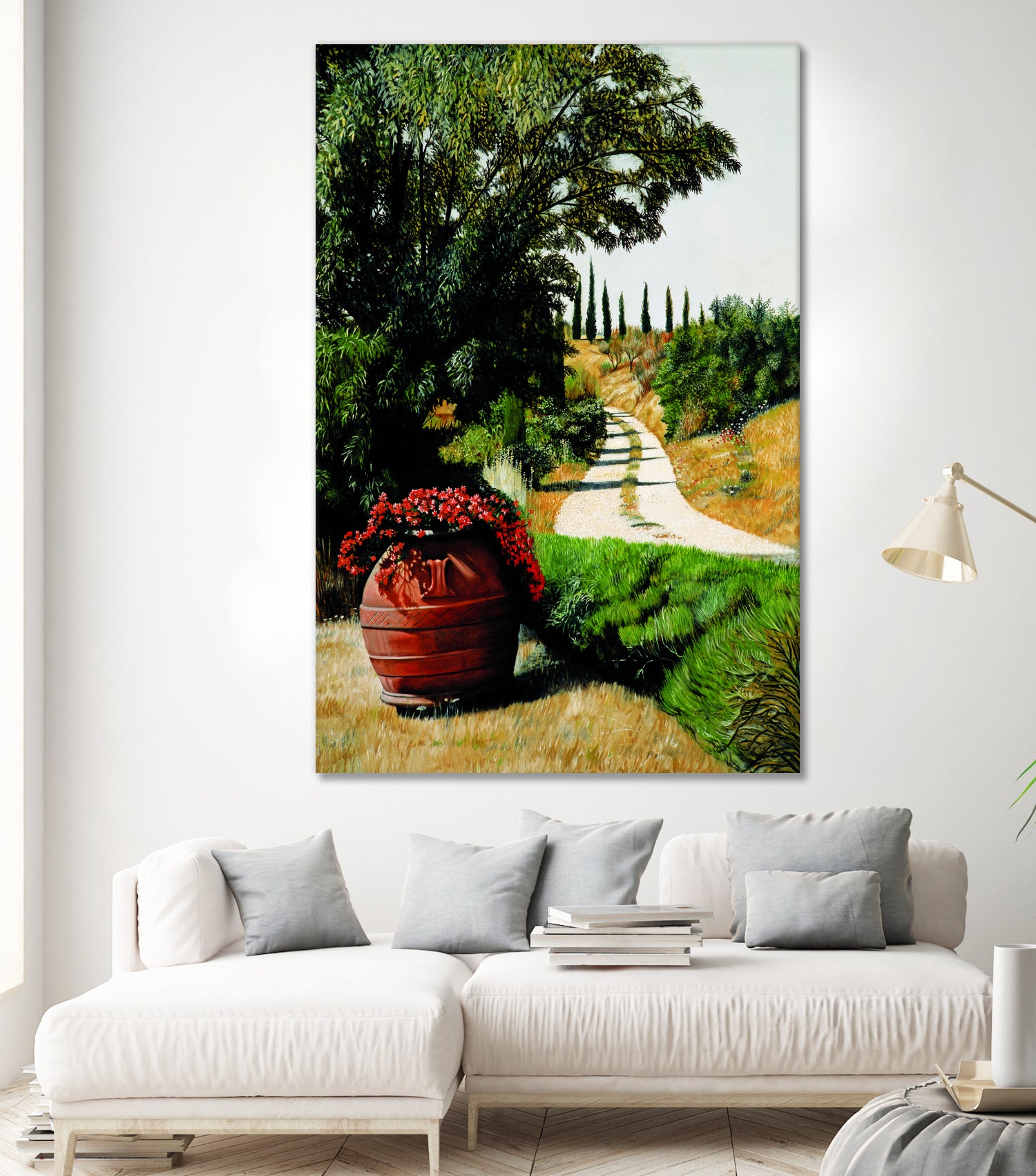 Tuscan Summer Road by Matthew Holden Bates on GIANT ART - red cityscape