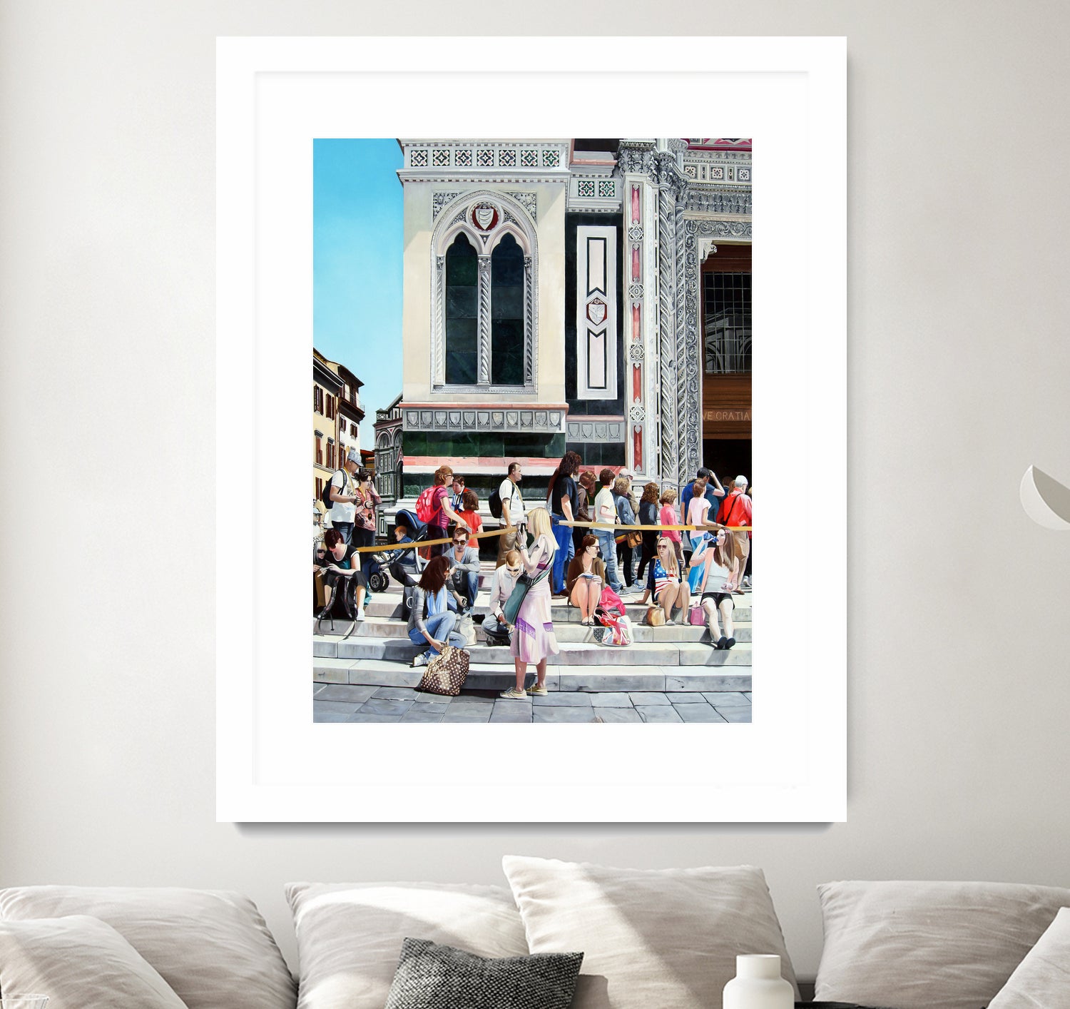 Sitting on the Steps of the Duomo by Matthew Holden Bates on GIANT ART - blue landscape