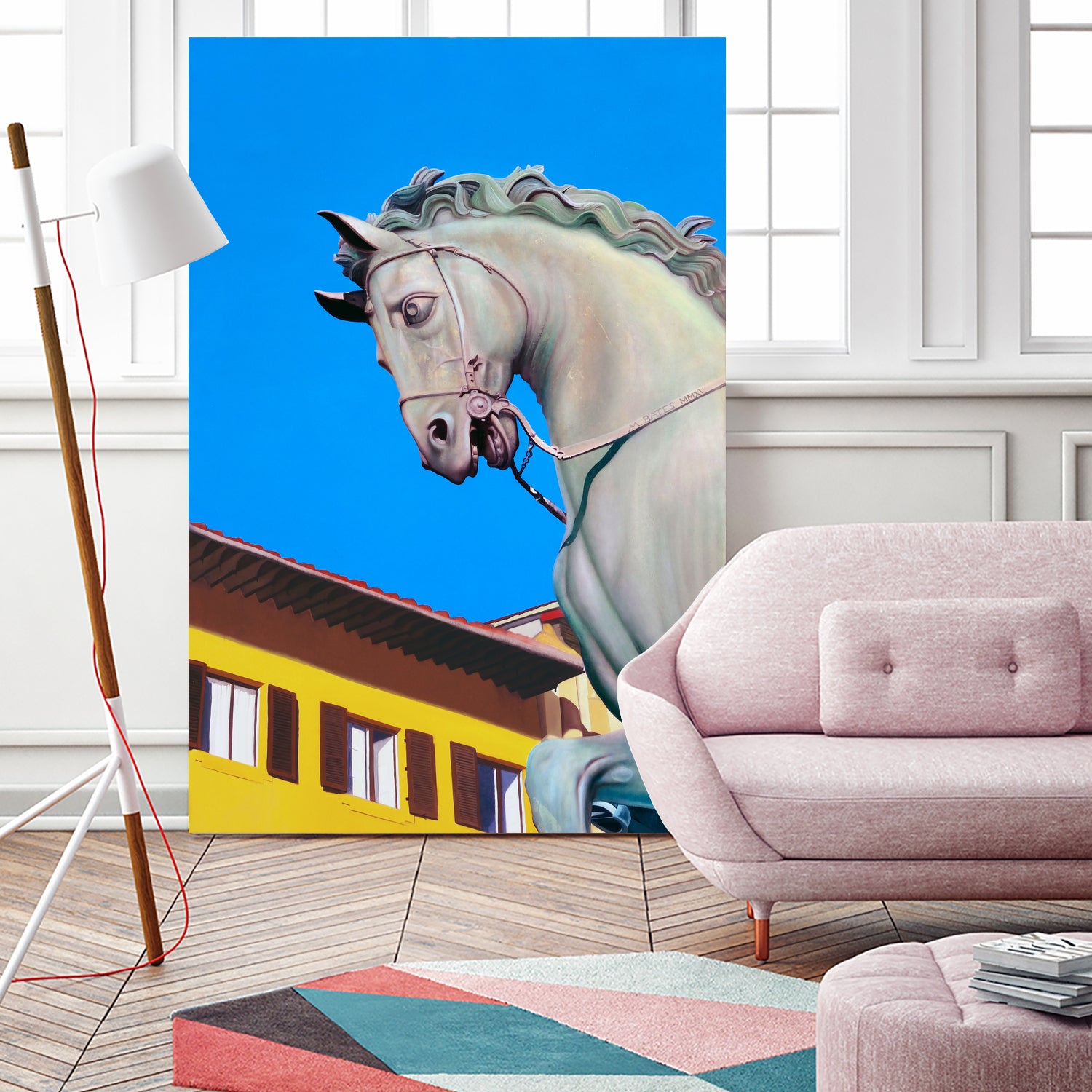 Cavallo di Cosimo by Matthew Holden Bates on GIANT ART - blue landscape