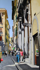 Via del Corso by Matthew Holden Bates on GIANT ART - blue cityscape