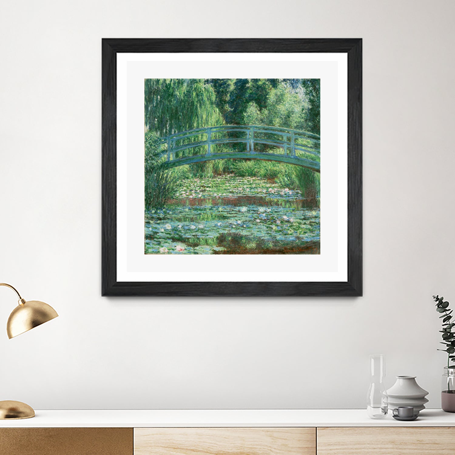 Japanese Footbridge and the Water Lily Pool, Giverny 1899 by Claude Monet on GIANT ART - green museums