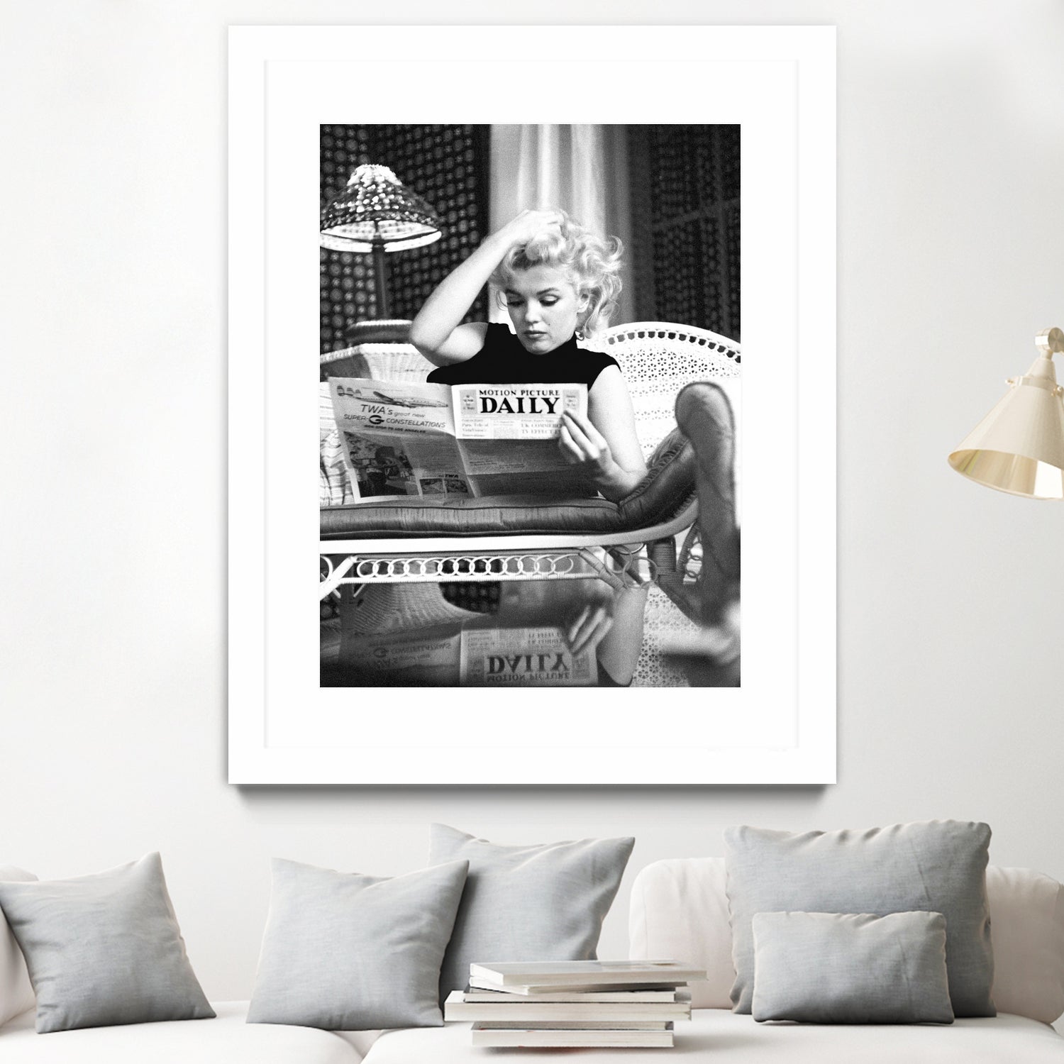 Reading  by M Studio on GIANT ART - black and white photogrpahy marilyn monroe