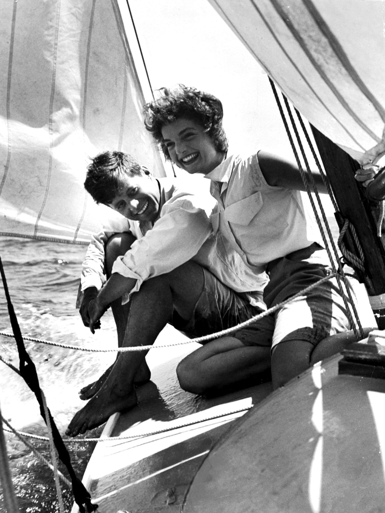Jackie and Jack on a Boat by M Studio on GIANT ART - black and white  photography