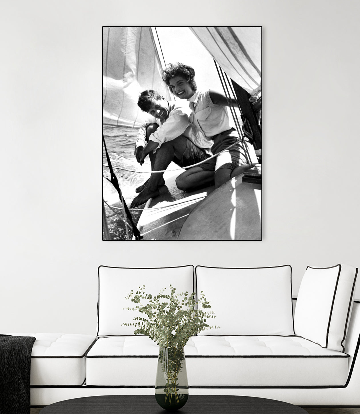 Jackie and Jack on a Boat by M Studio on GIANT ART - black and white  photography
