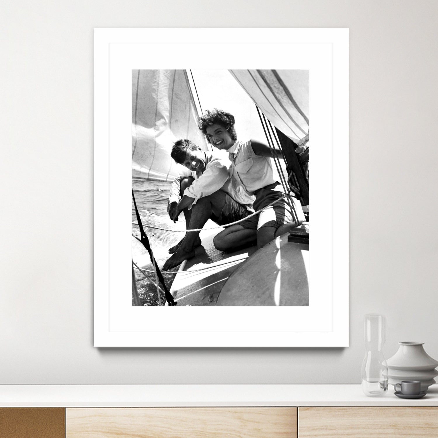 Jackie and Jack on a Boat by M Studio on GIANT ART - black and white  photography