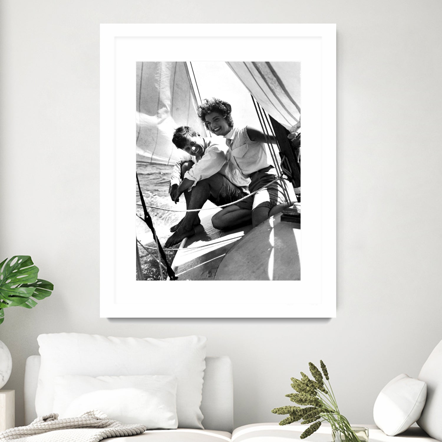 Jackie and Jack on a Boat by M Studio on GIANT ART - black and white  photography