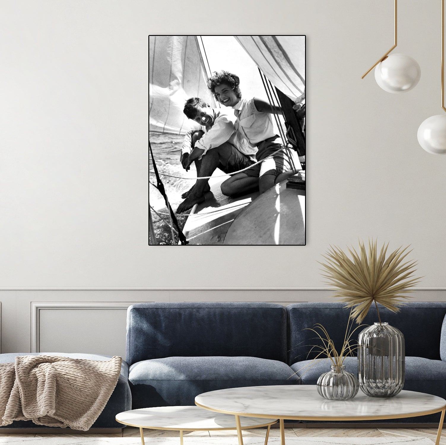 Jackie and Jack on a Boat by M Studio on GIANT ART - black and white  photography