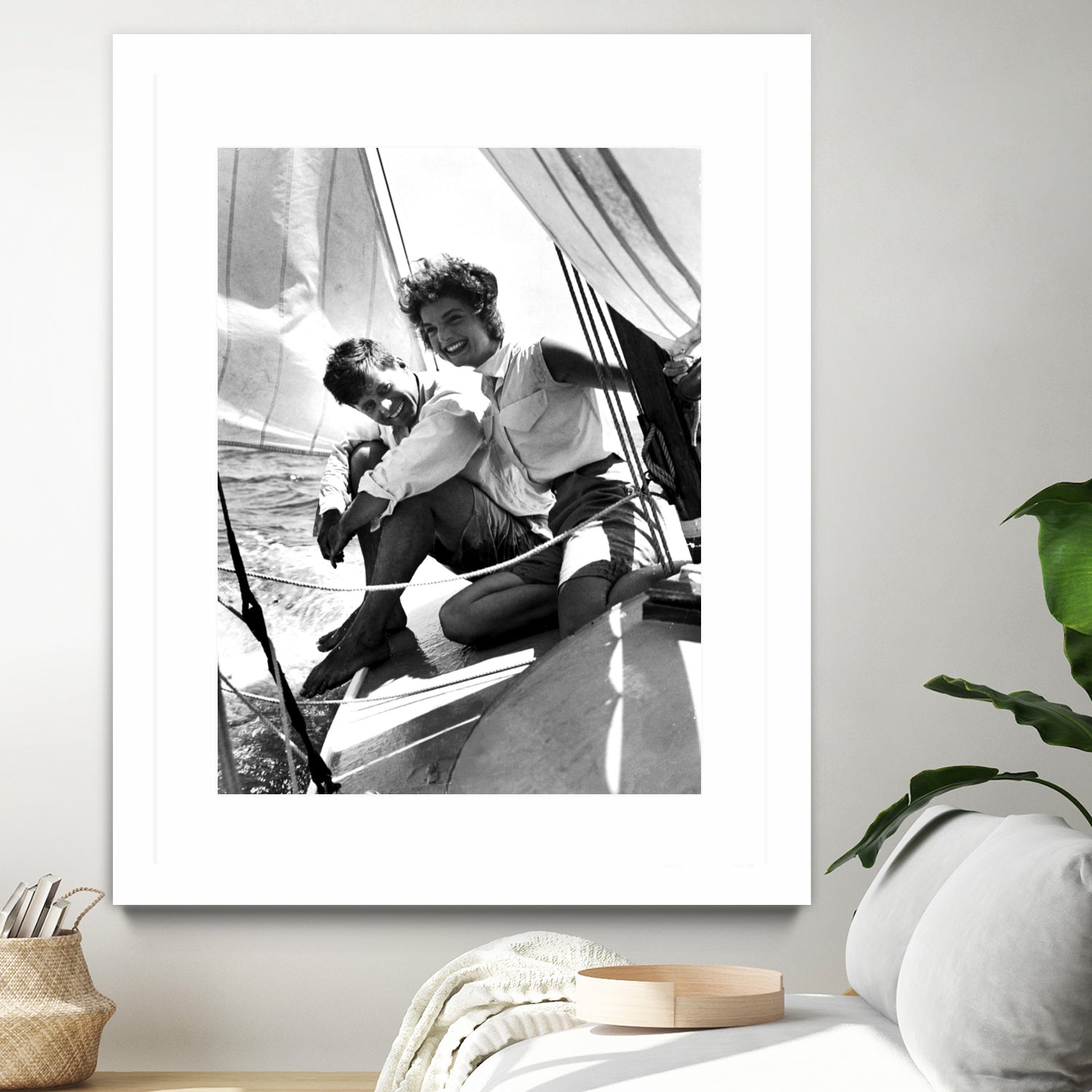 Jackie and Jack on a Boat by M Studio on GIANT ART - black and white  photography