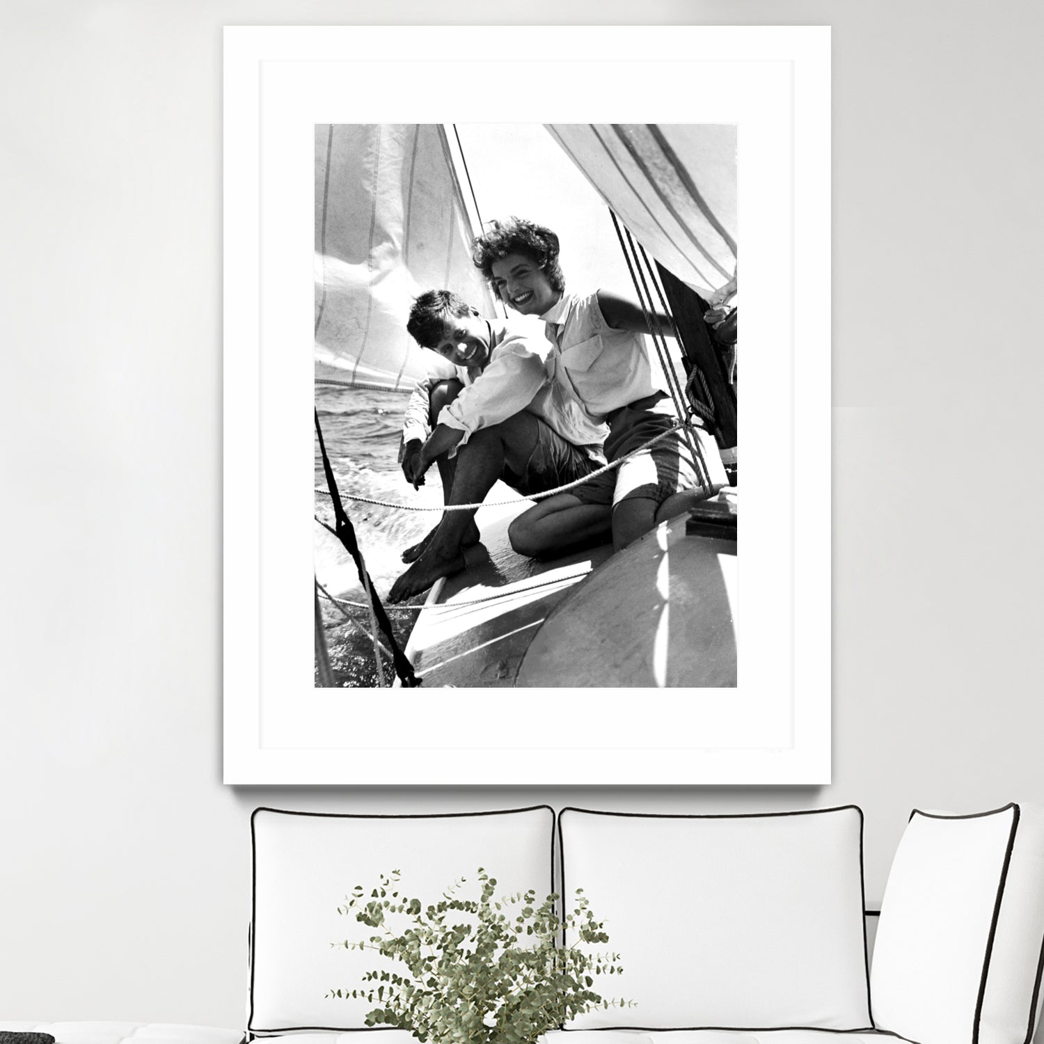 Jackie and Jack on a Boat by M Studio on GIANT ART - black and white  photography