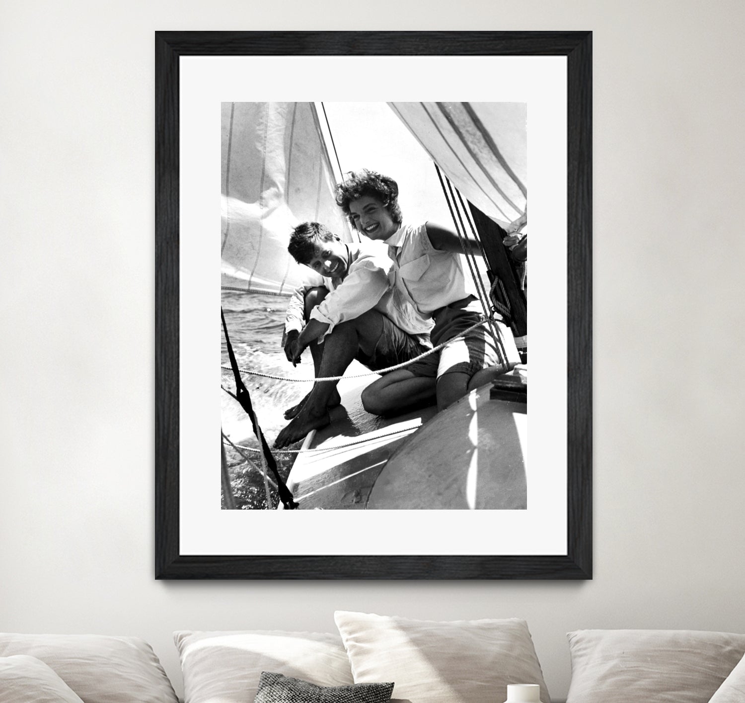 Jackie and Jack on a Boat by M Studio on GIANT ART - black and white  photography