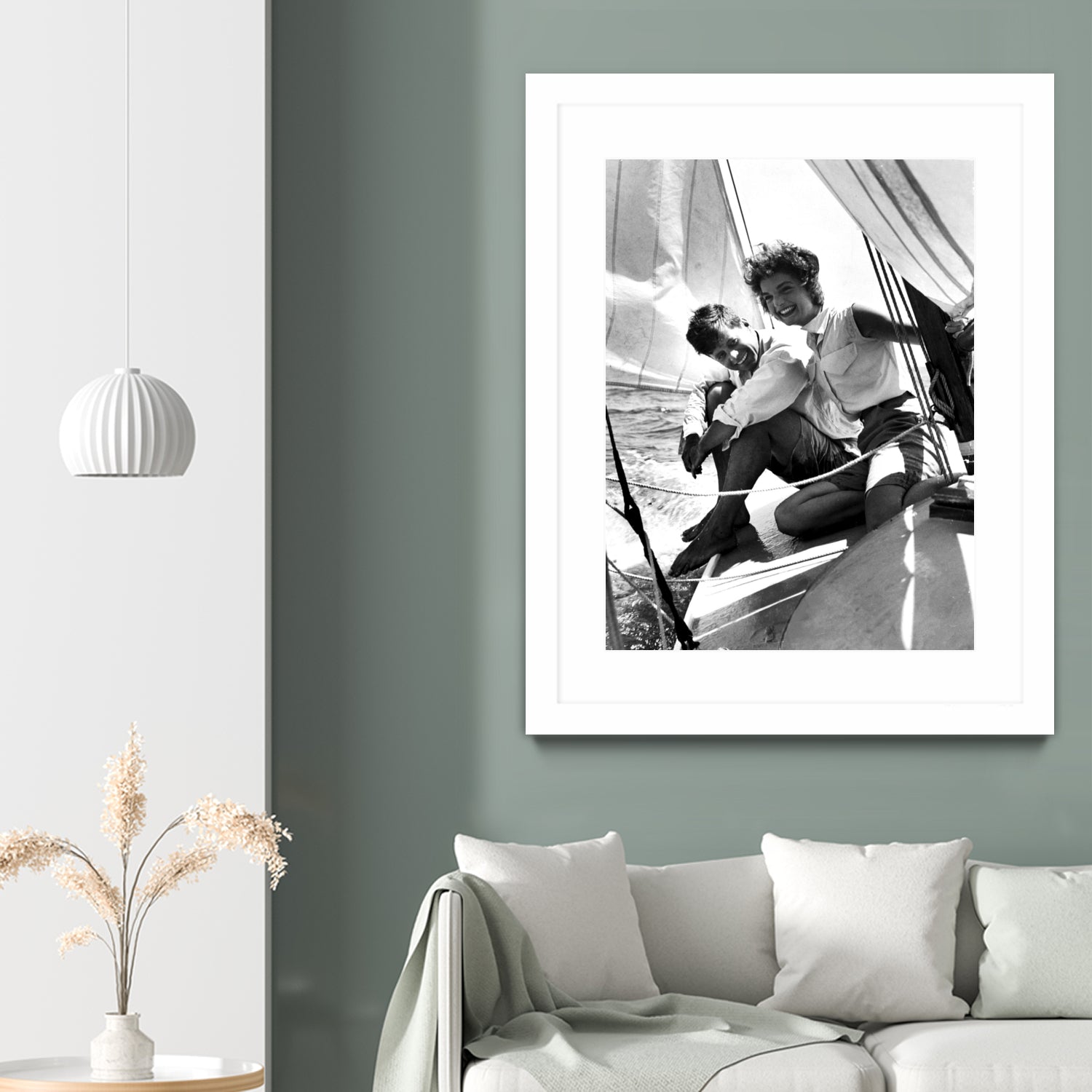 Jackie and Jack on a Boat by M Studio on GIANT ART - black and white  photography