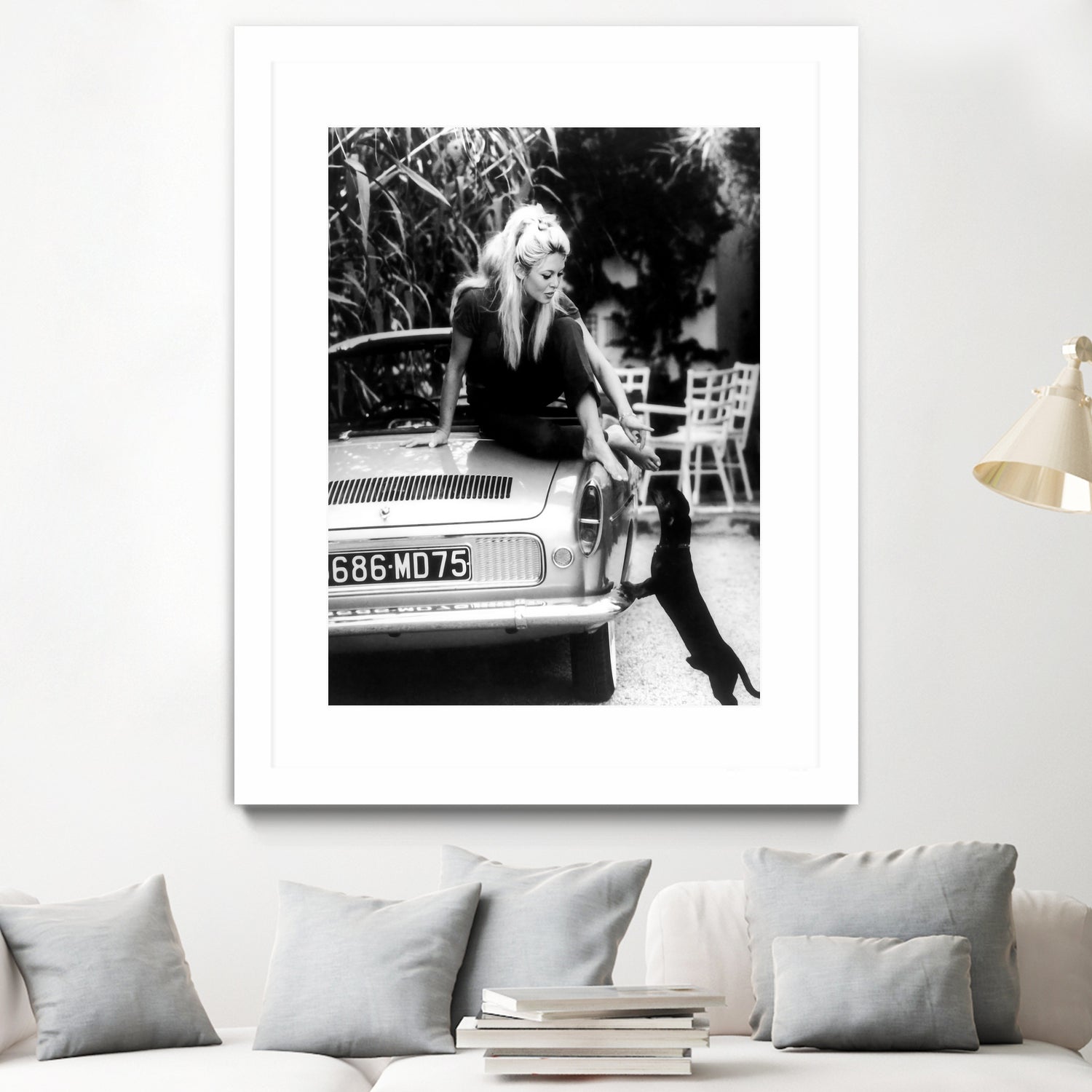 Brigitte Bardot  with her dog in St. Tropez, 1962 by M Studio on GIANT ART - black and white photographie bardot