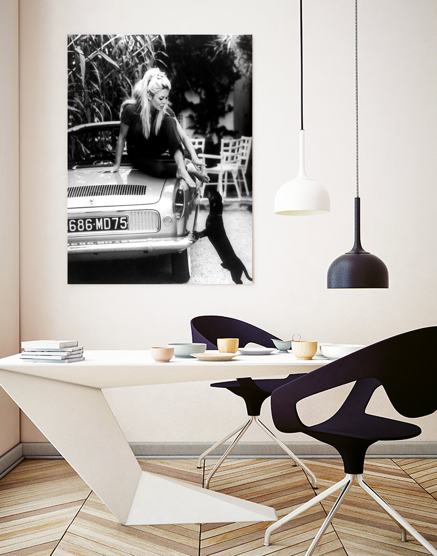 Brigitte Bardot  with her dog in St. Tropez, 1962 by M Studio on GIANT ART - black and white photographie bardot