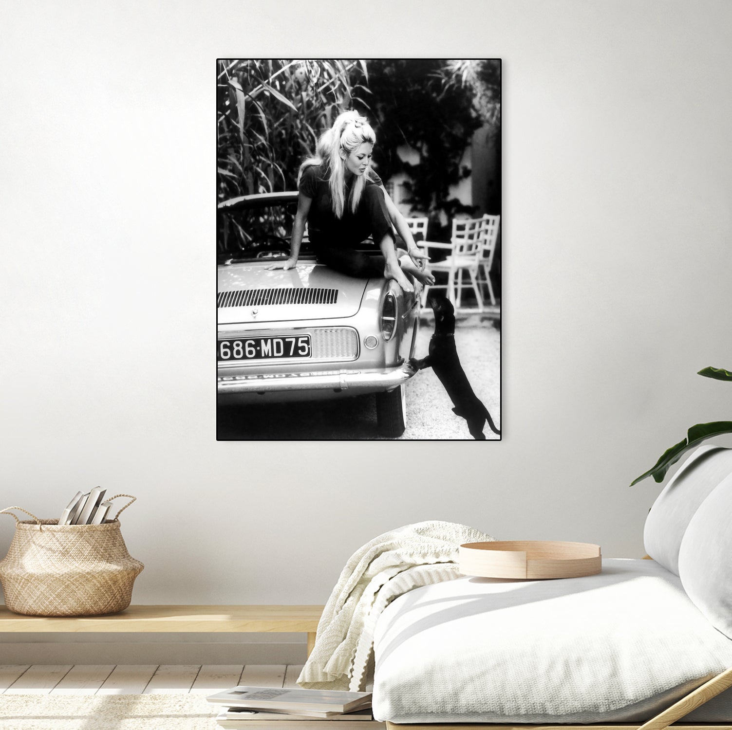 Brigitte Bardot  with her dog in St. Tropez, 1962 by M Studio on GIANT ART - black and white photographie bardot